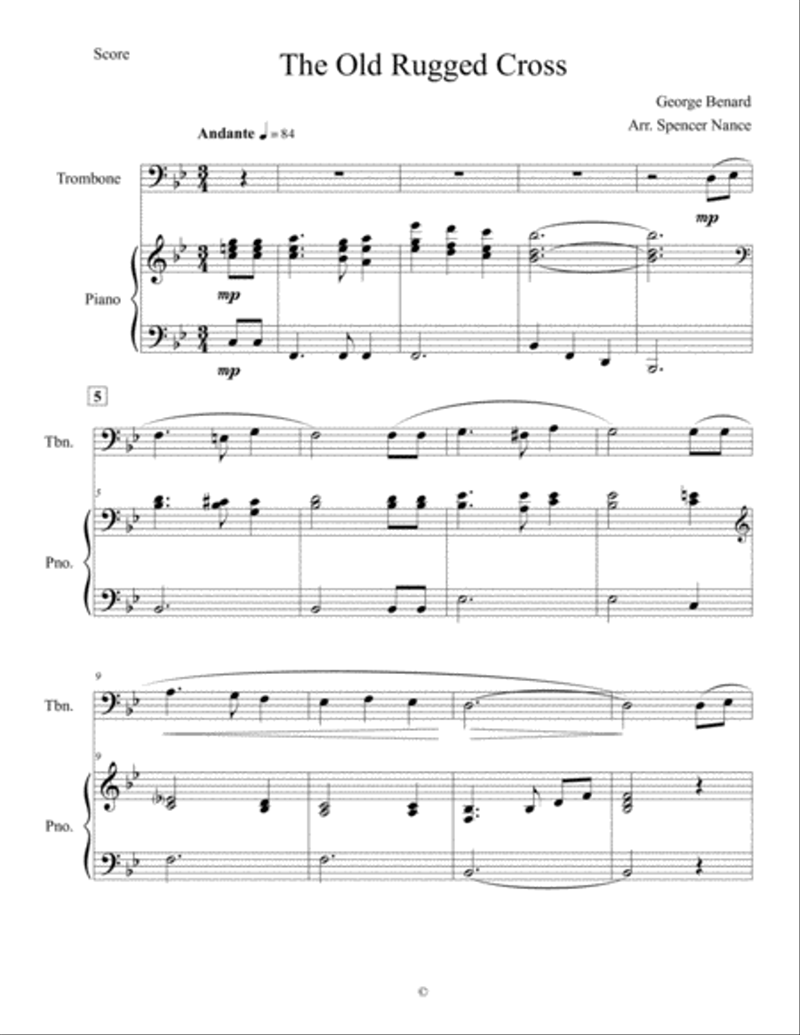 The Old Rugged Cross Small Ensemble scores gallery preview page 1