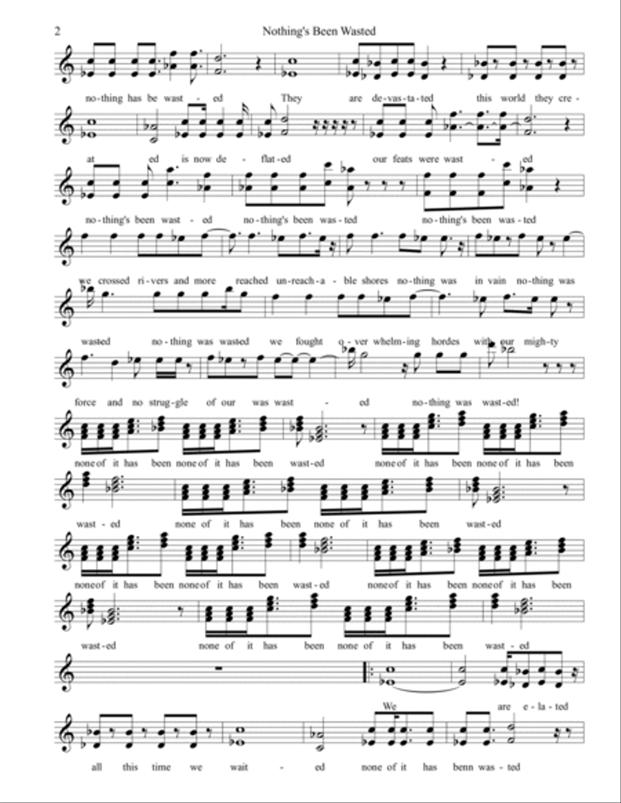 Nothing's Been Wasted Voice Solo scores gallery preview page 2