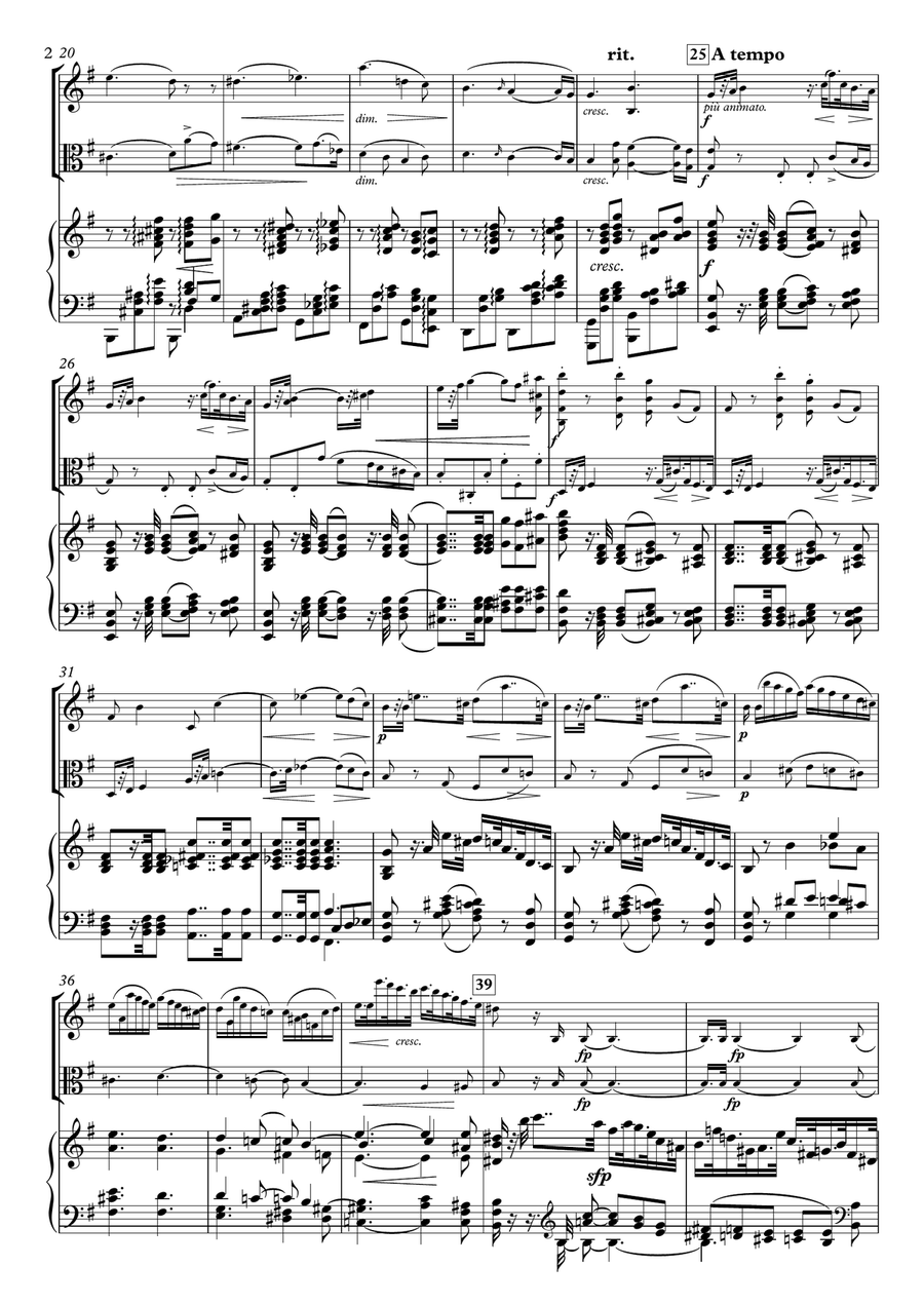 Andante from Piano Trio Op.17 for Violin, Viola & Piano Piano Trio scores gallery preview page 2