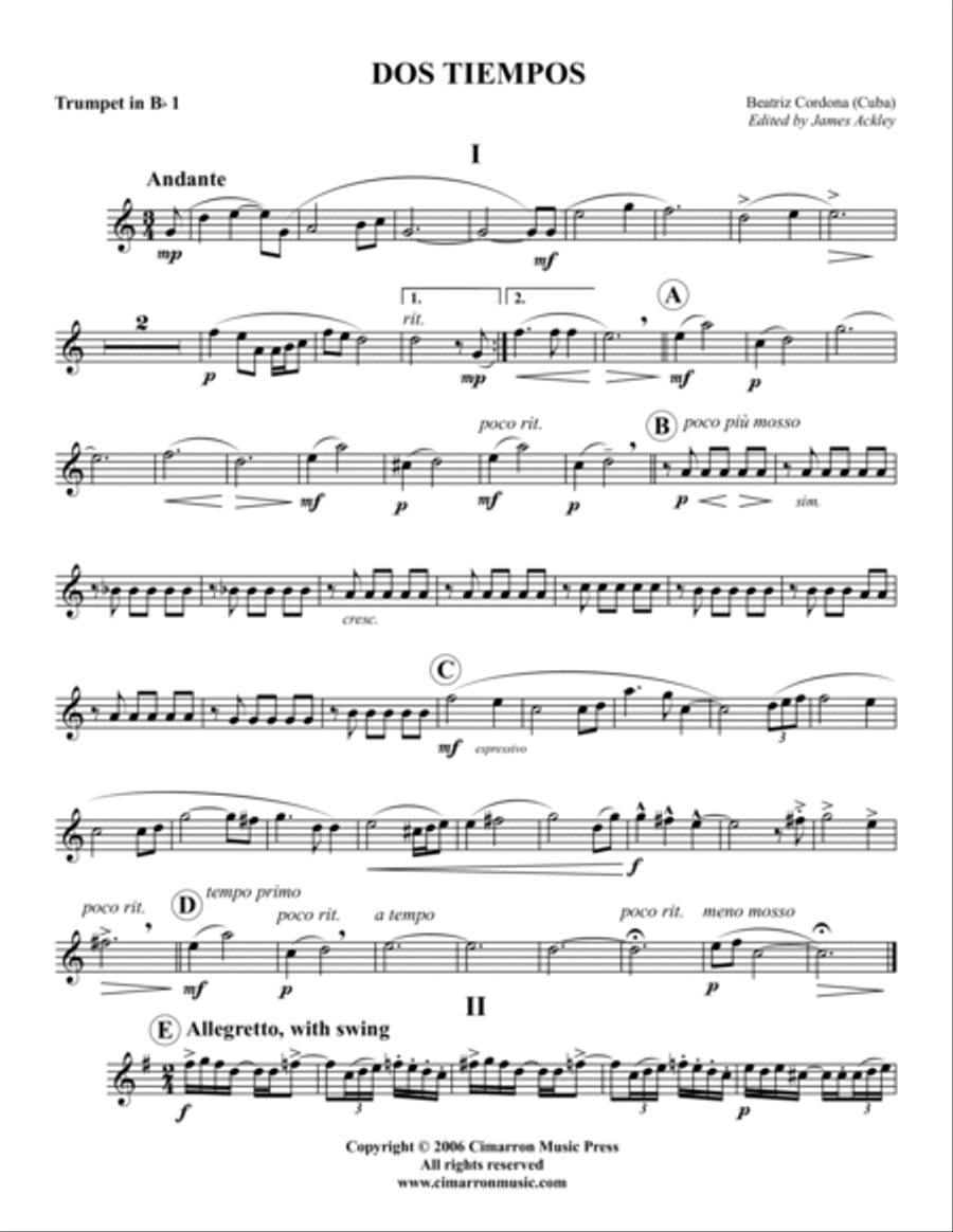 Dos Tiempos Trumpet scores gallery preview page 5