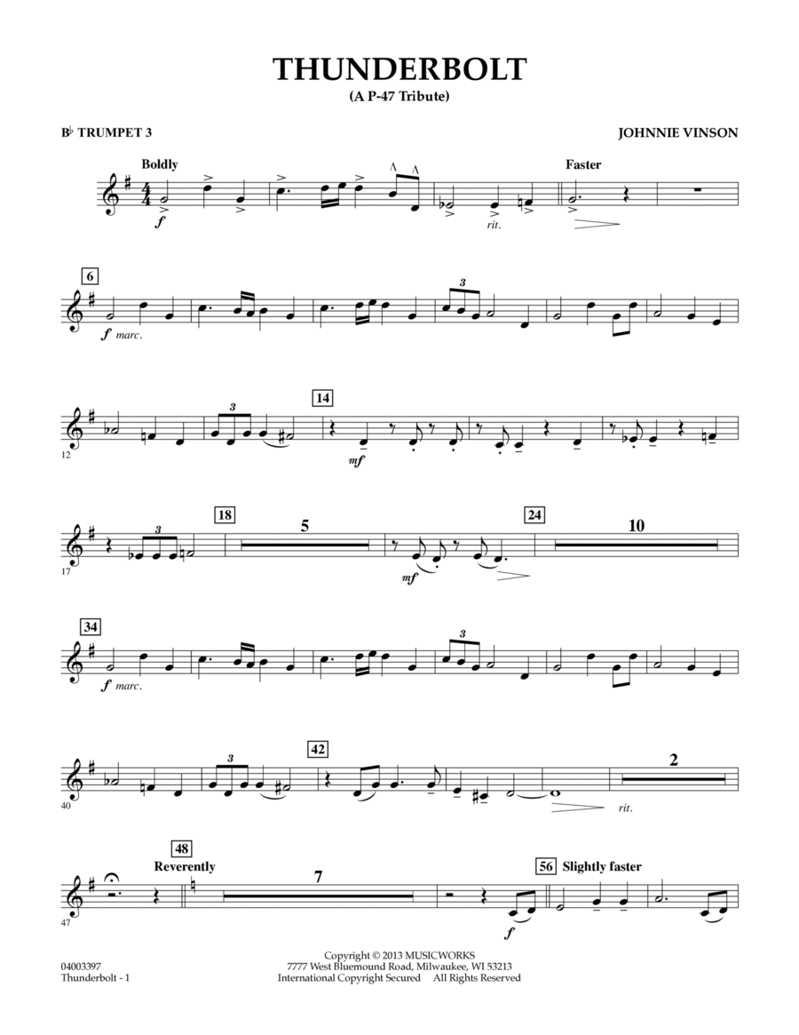 Thunderbolt (A P-47 Tribute) - Bb Trumpet 3