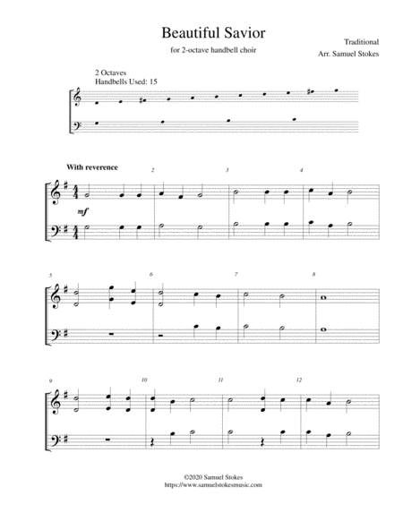Beautiful Savior (Crusader's Hymn) - for 2-octave handbell choir image number null