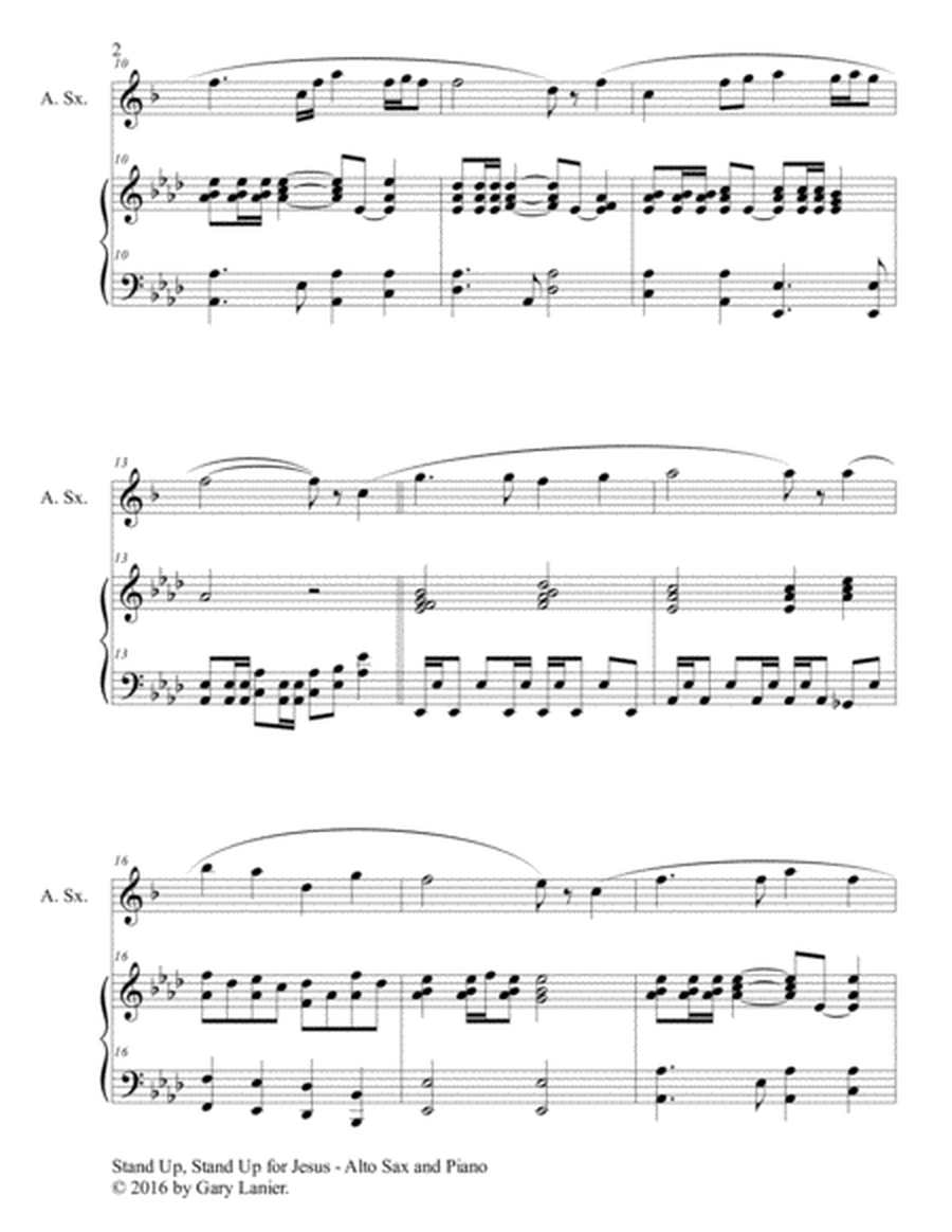 STAND UP, STAND UP FOR JESUS (Duet – Alto Sax & Piano with Score/Part) image number null