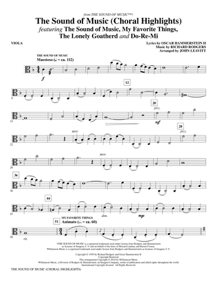 Book cover for The Sound Of Music (Choral Highlights) (arr. John Leavitt) - Viola