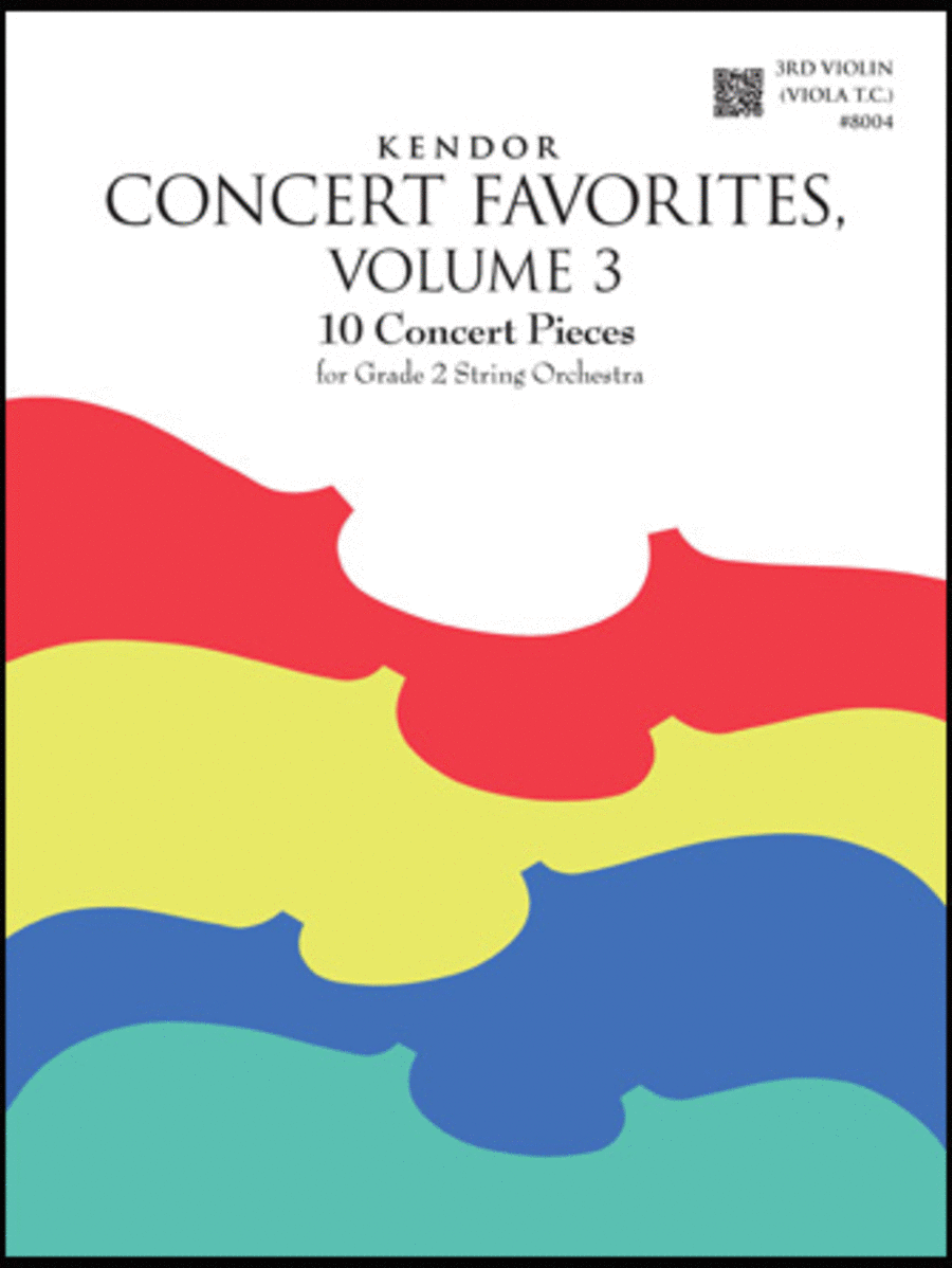 Kendor Concert Favorites, Volume 3 - 3rd Violin (Viola T.C.) Viola scores gallery preview page 1