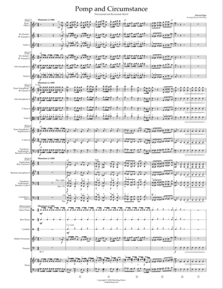 Pomp and Circumstance (Flexible Instrumentation) Concert Band scores gallery preview page 5