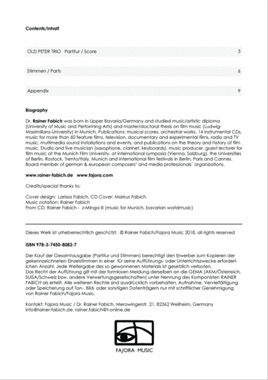 OLD PETER TRIO for Saxophone Trio Woodwind Trio scores gallery preview page 4