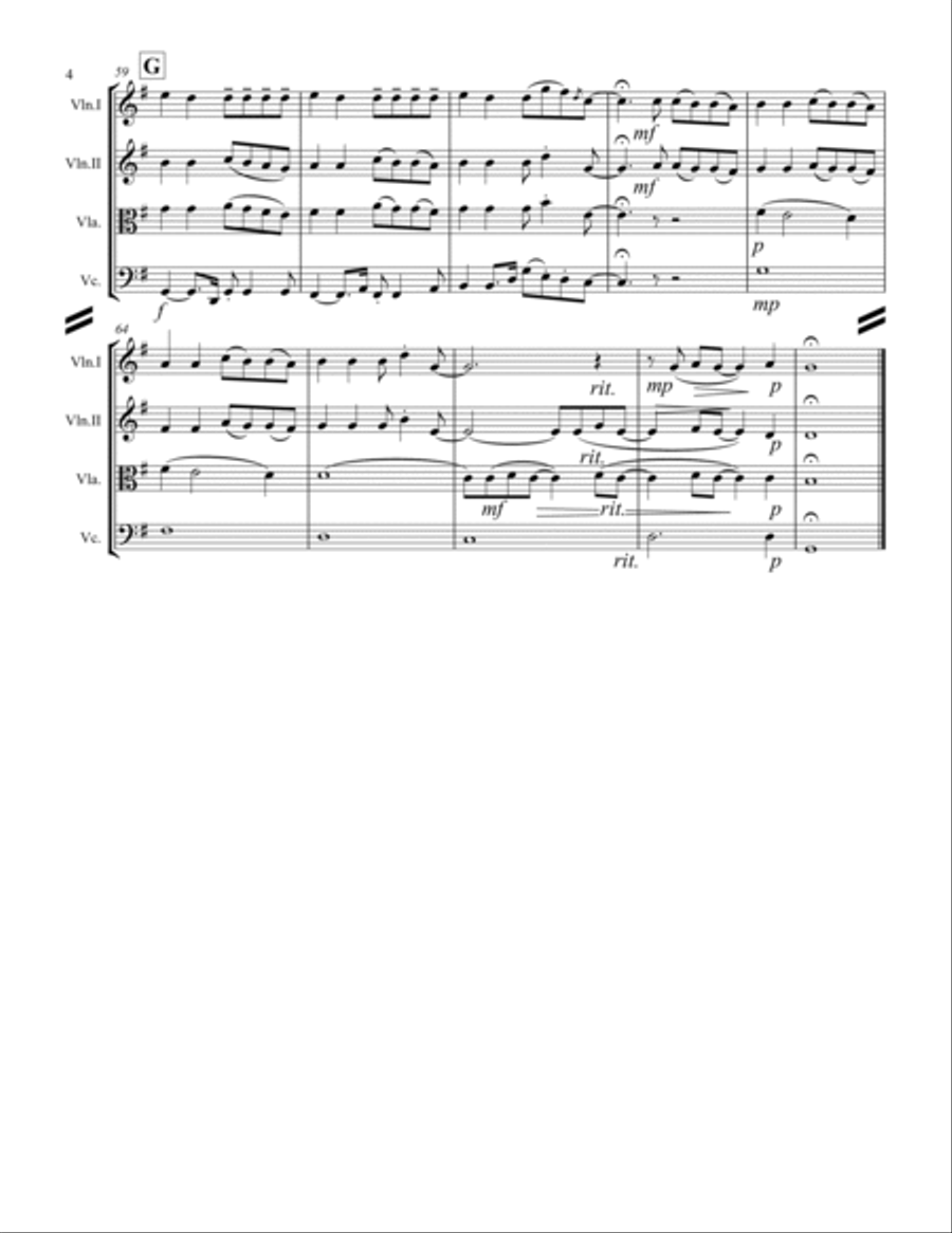 Here I Am To Worship String Quartet scores gallery preview page 5