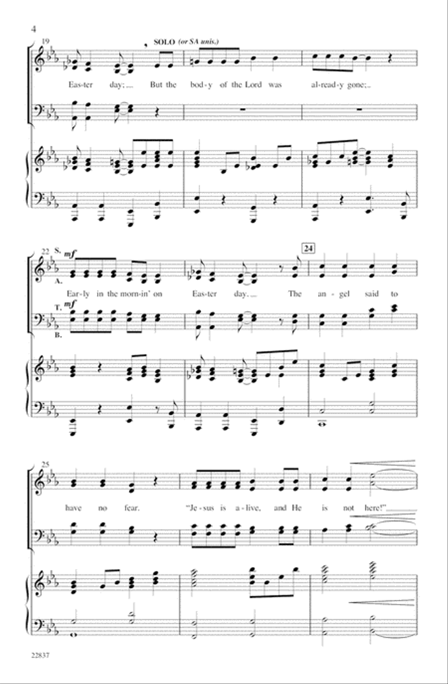 Early in the Mornin' on Easter Day 4-Part scores gallery preview page 4