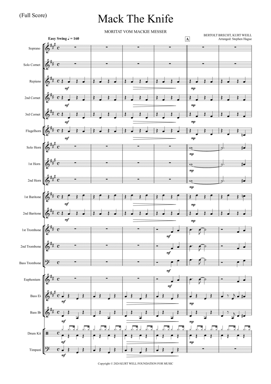 Moritat Vom Mackie Messer Brass Band scores gallery preview page 1