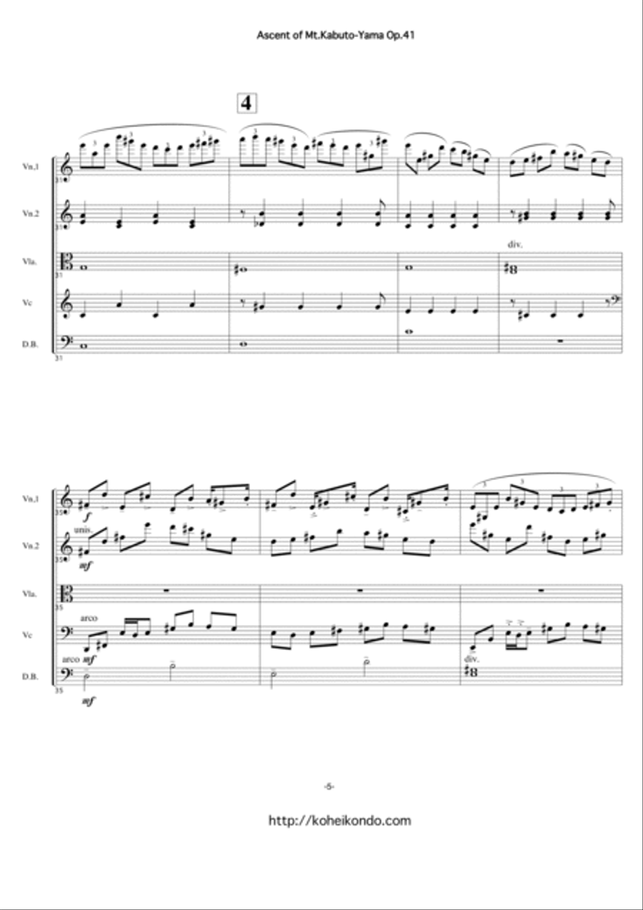 Ascent to Mt.Kabuto-Yama op.41 String Orchestra scores gallery preview page 6