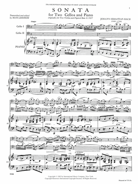 Sonata In C Major, S. 1037