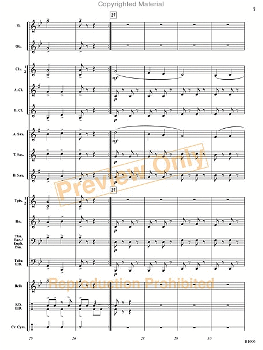 March of the Hyperion Guards Concert Band scores gallery preview page 8