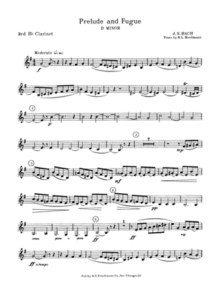 Prelude and Fugue in D minor: 3rd B-flat Clarinet