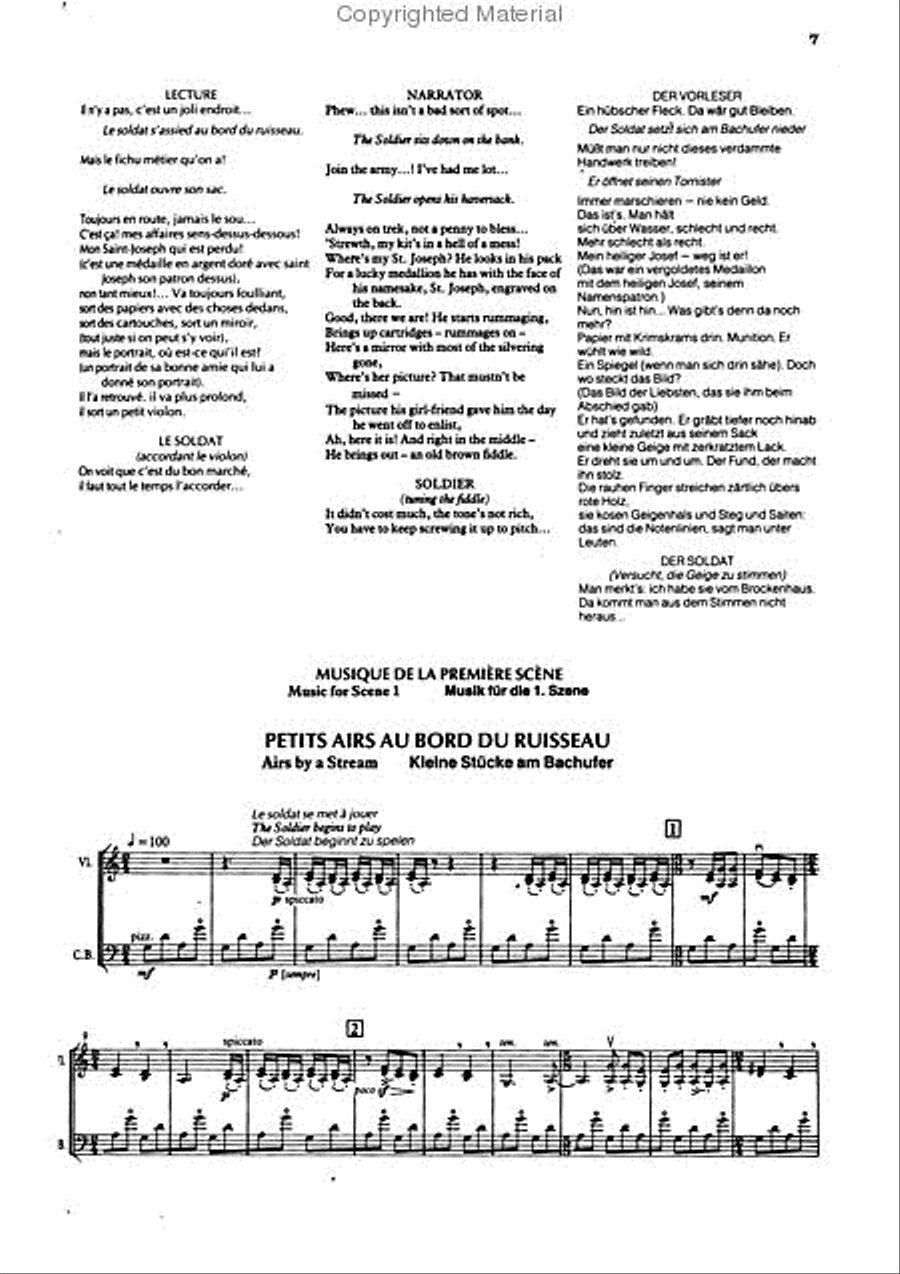 Histoire Du Soldat (The Soldier's Tale) Study Score scores gallery preview page 3