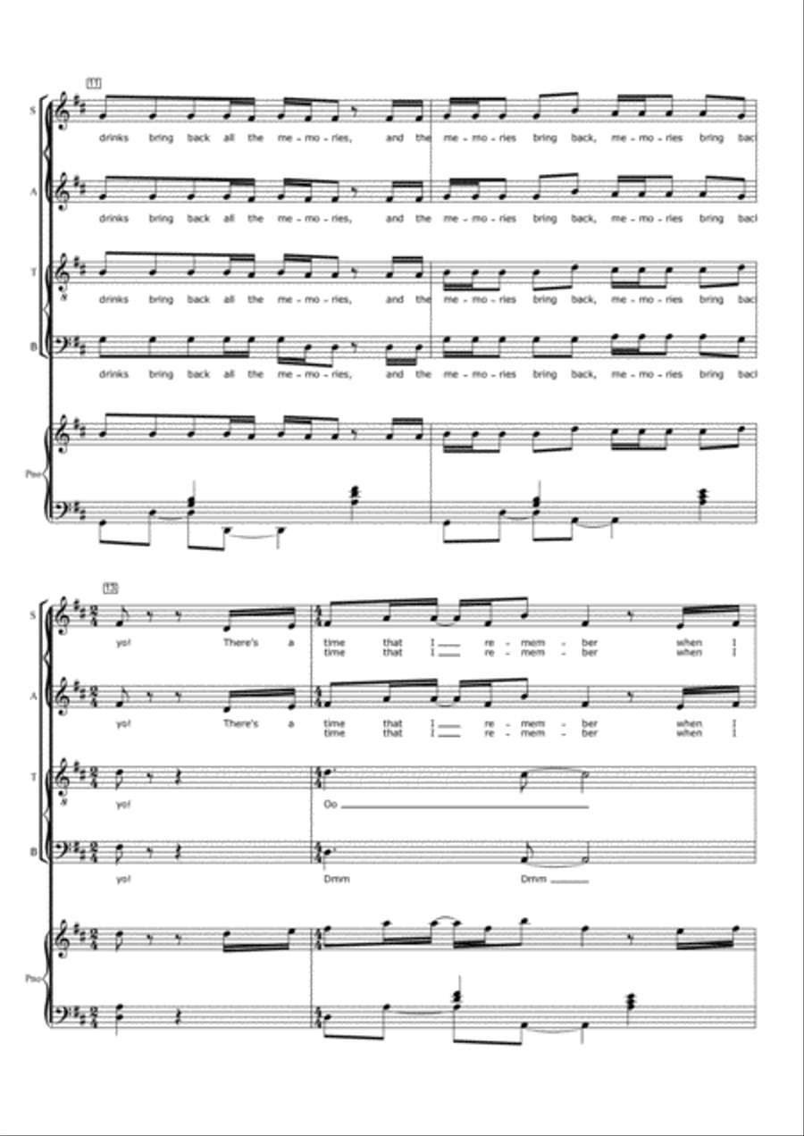 Memories 4-Part scores gallery preview page 3