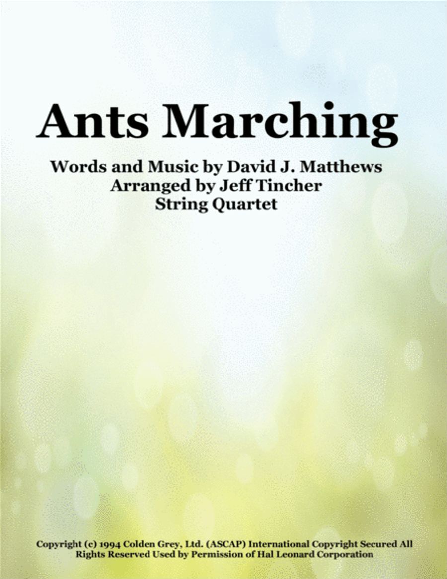 Ants Marching String Quartet scores gallery preview page 1