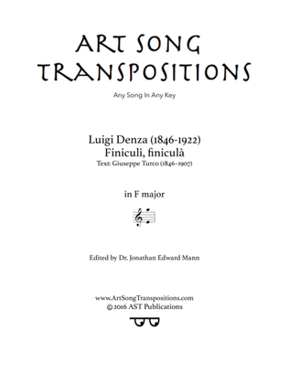 DENZA: Funiculì, funiculà (transposed to F major)