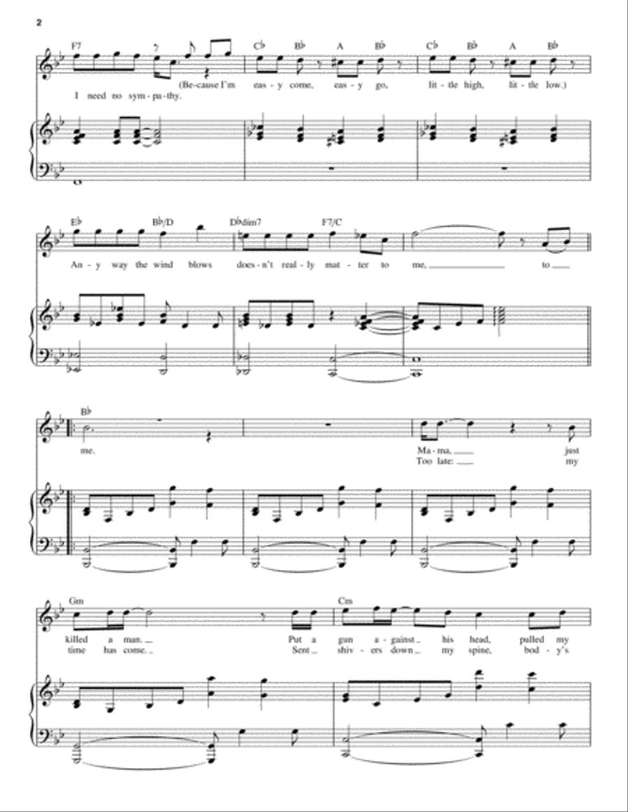 Bohemian Rhapsody Piano scores gallery preview page 2