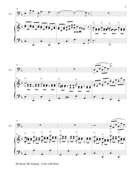 3 GOSPEL HYMN FAVORITES (For Cello & Piano with Score/Parts) image number null