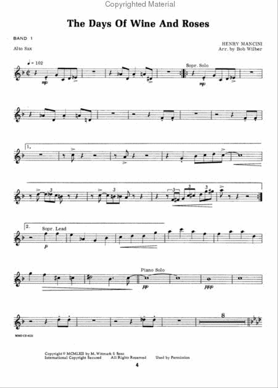 Days of Wine & Roses/Sensual Sax - The Bob Wilber All-Stars Alto Saxophone scores gallery preview page 2