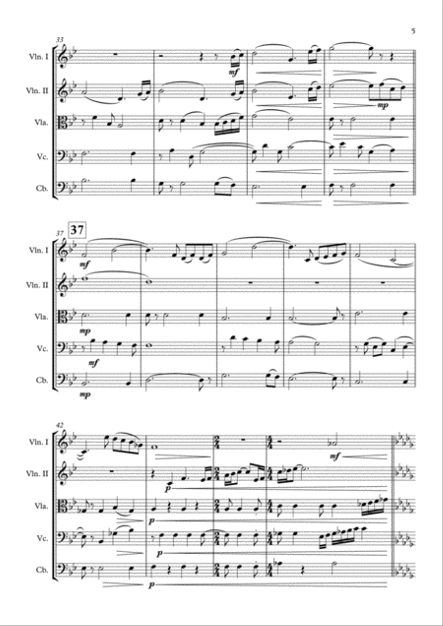 Out Of Africa End Title (you Are Karen) String Quintet scores gallery preview page 6