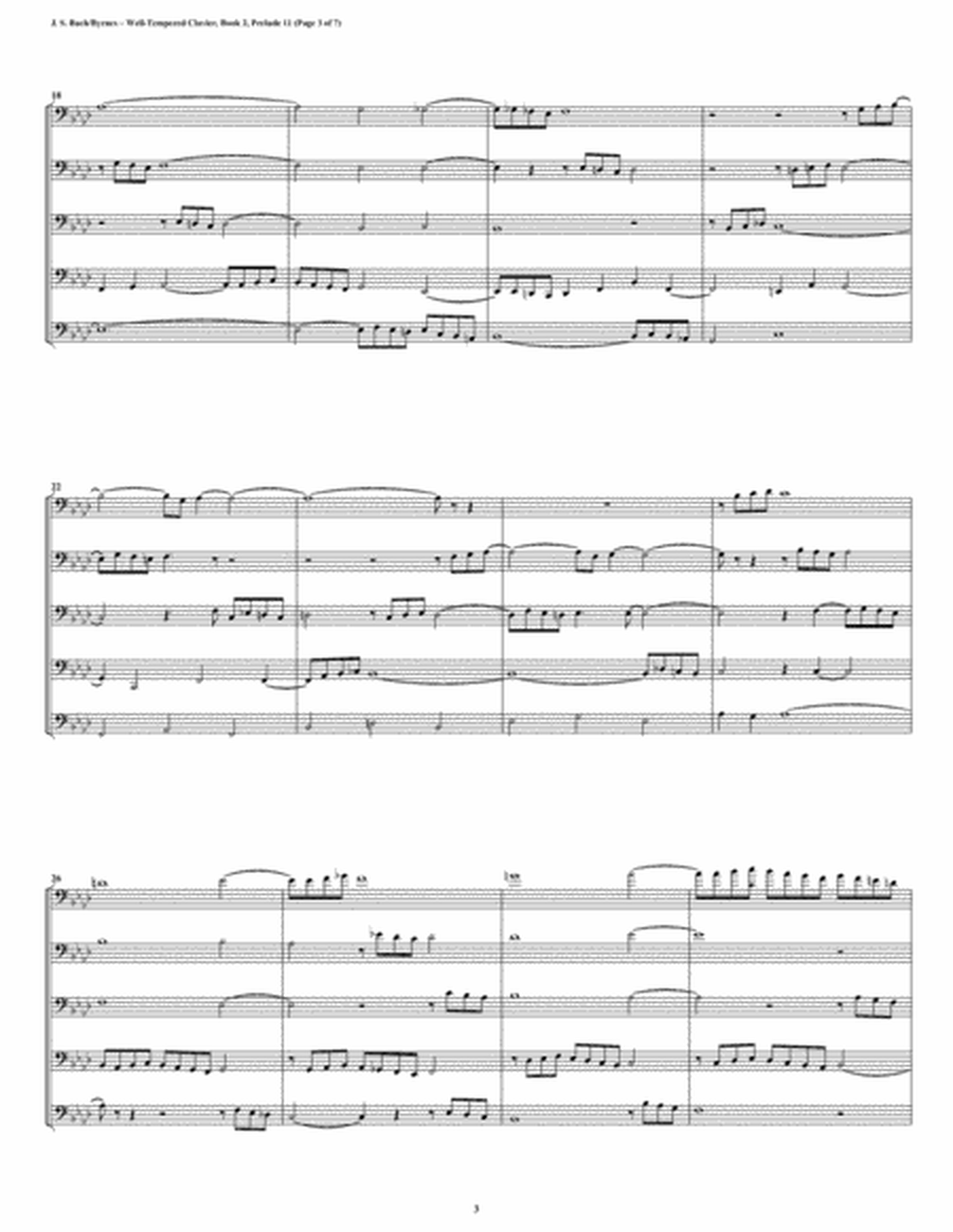 Prelude 11 from Well-Tempered Clavier, Book 2 (Bassoon Quintet) image number null