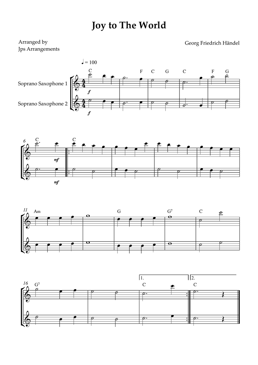 6 Easy Christmas Duets for Soprano sax Woodwind Duet scores gallery preview page 3