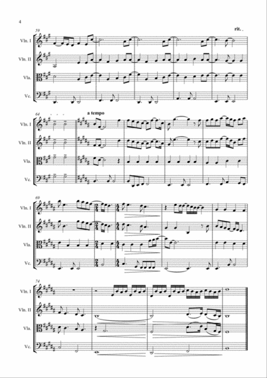 From This Moment On String Quartet scores gallery preview page 4