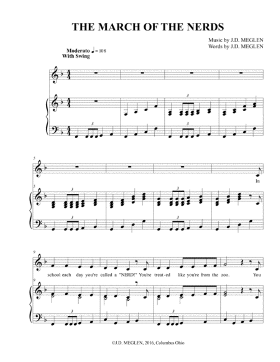 THE MARCH OF THE NERDS THE MARCH OF THE NERDS Voice scores gallery preview page 1