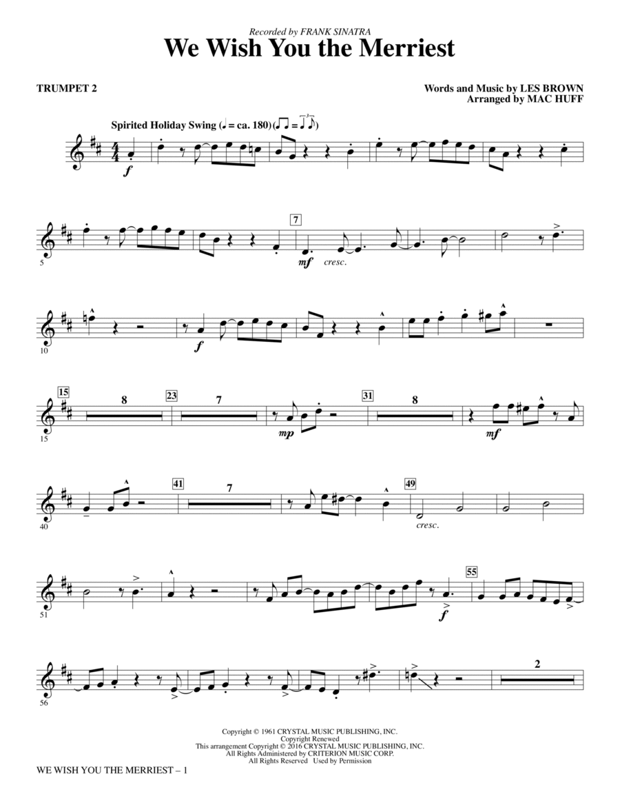 We Wish You the Merriest - Trumpet 2 Choir scores gallery preview page 1