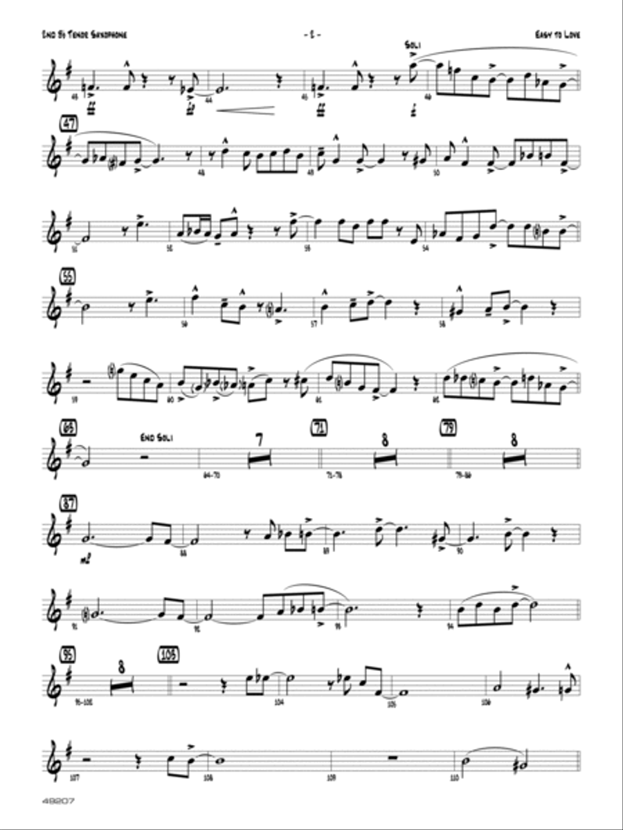 Easy to Love: 2nd B-flat Tenor Saxophone Jazz Ensemble scores gallery preview page 2