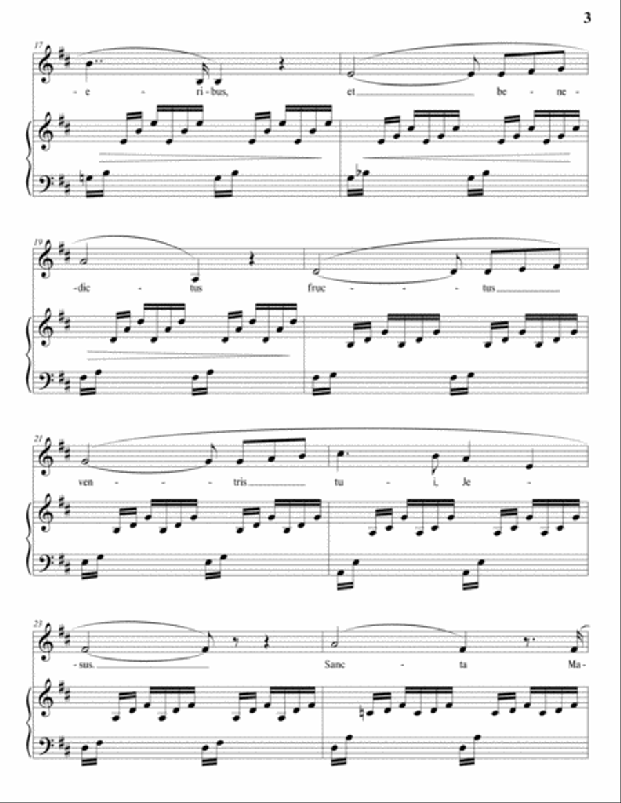 GOUNOD: Ave Maria (transposed to D major) Voice scores gallery preview page 4