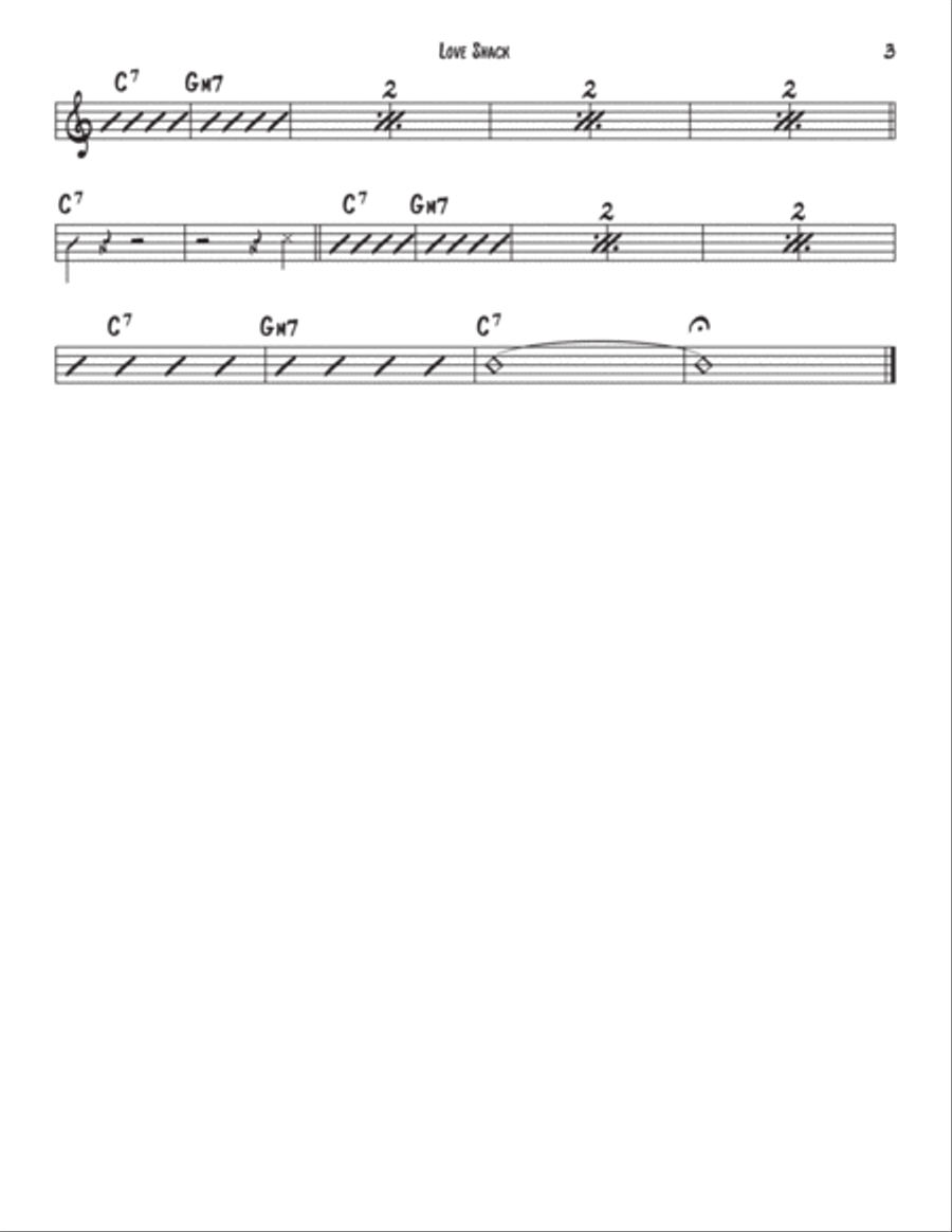 Love Shack Love Shack Piano, Vocal, Guitar scores gallery preview page 3