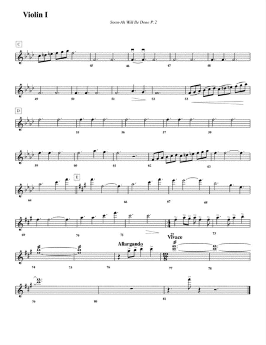 Soon-Ah Will Be Done--Parts Full Orchestra scores gallery preview page 5