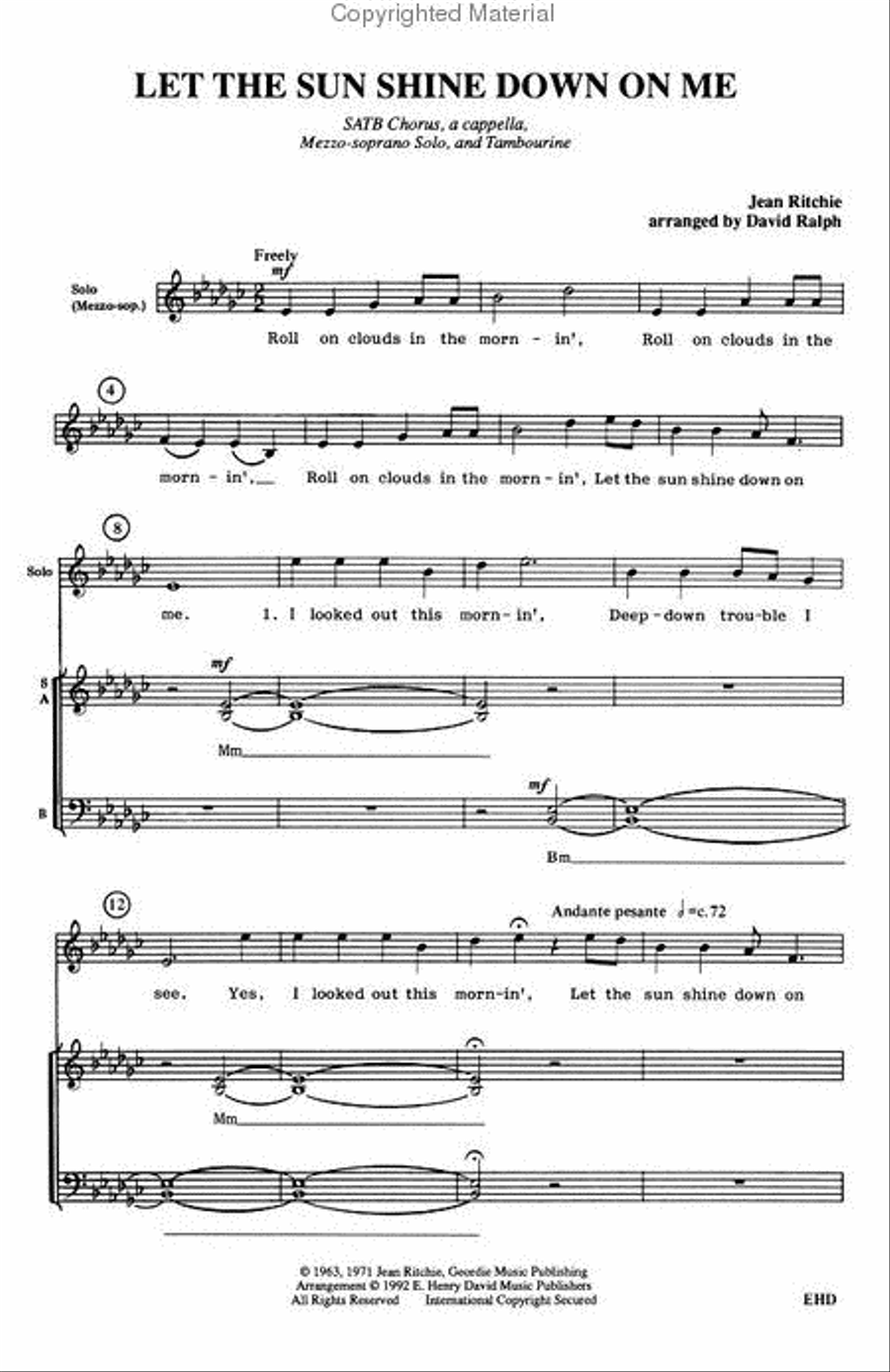 Let the Sun Shine Let the Sun Shine Choir scores gallery preview page 2