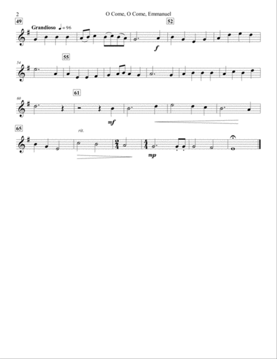 O Come, O Come, Emmanuel (Brass Quartet) Brass Quartet scores gallery preview page 2