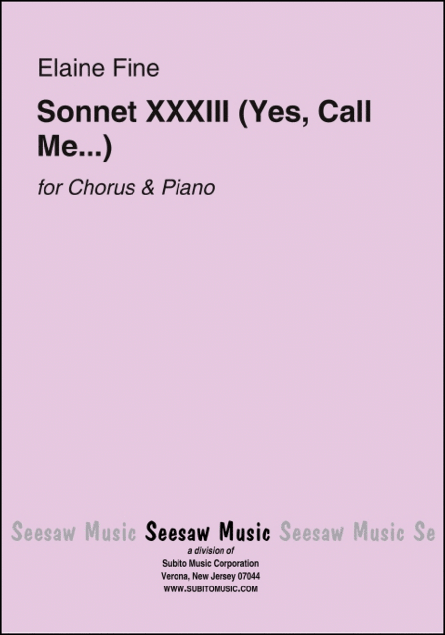 Sonnet XXXIII (Yes, Call Me...) SSA scores gallery preview page 1