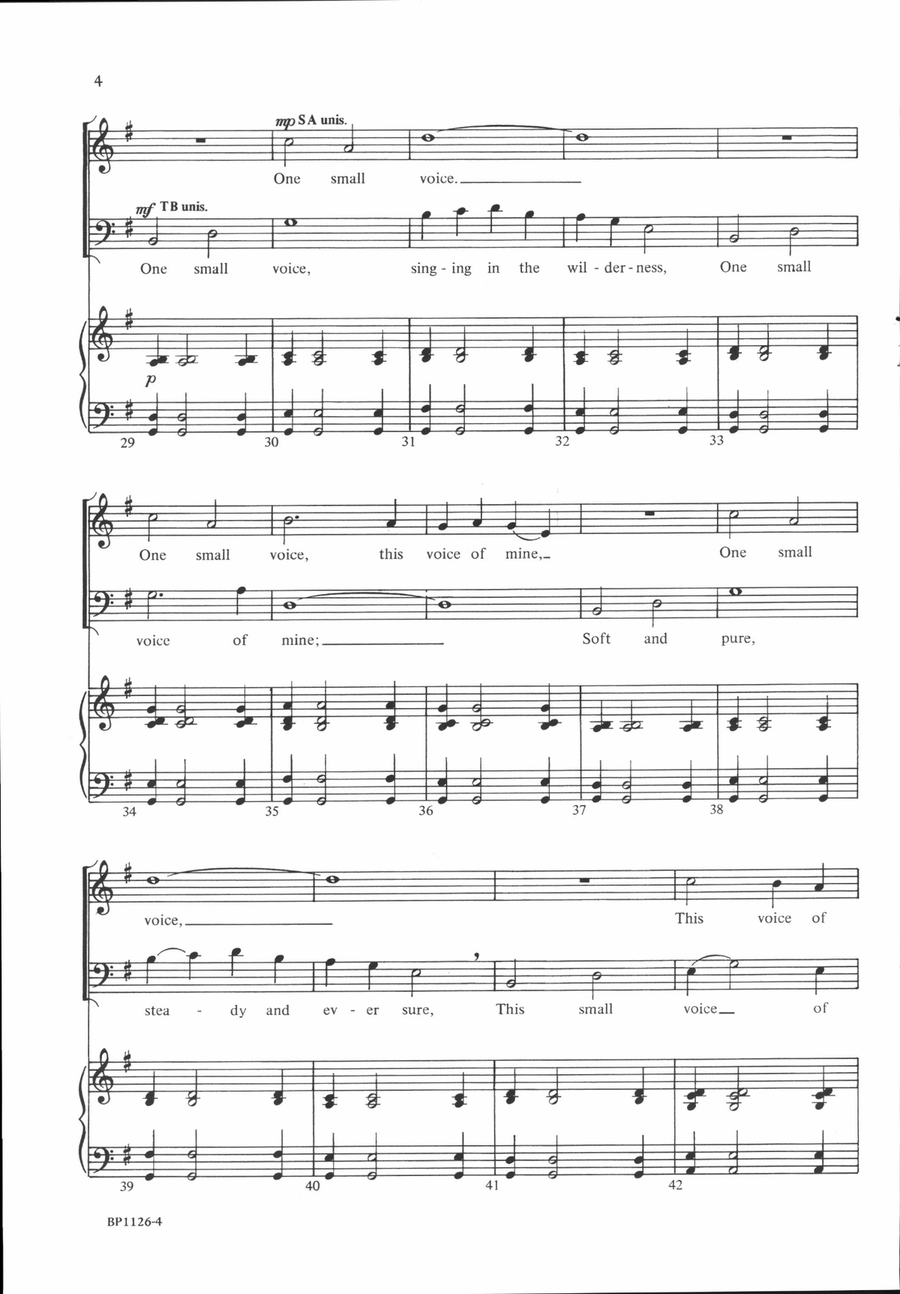 One Small Voice 4-Part scores gallery preview page 4