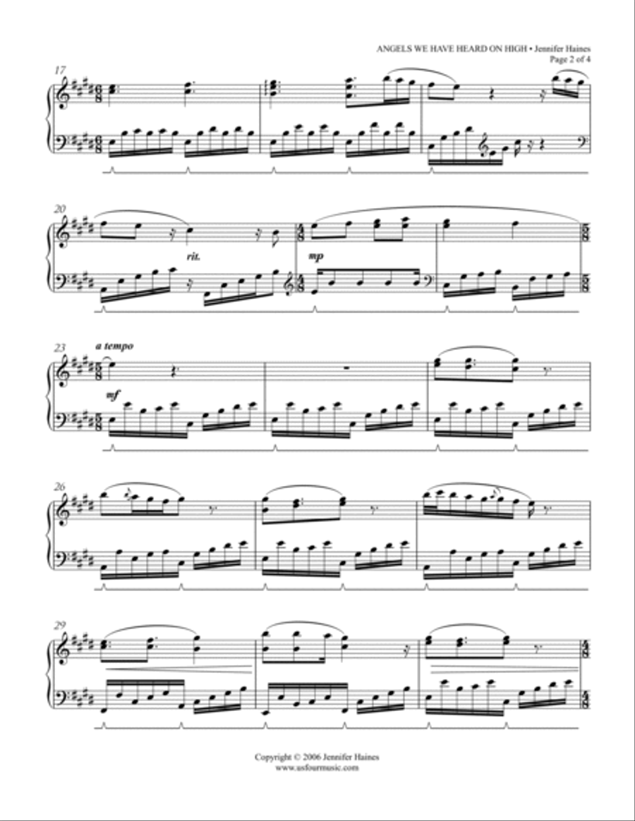 Angels We Have Heard On High Piano Solo scores gallery preview page 2