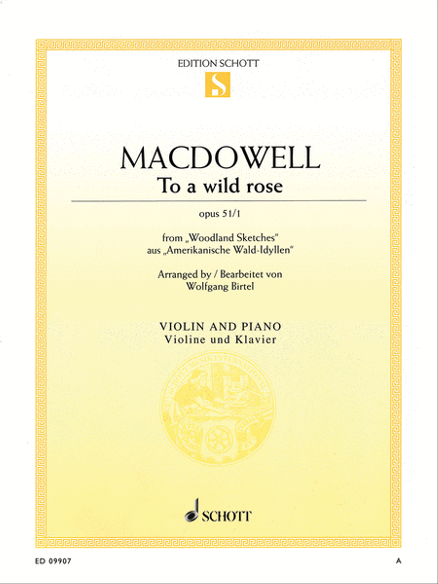 To a Wild Rose, Op. 51, No. 1 Violin Solo scores gallery preview page 1