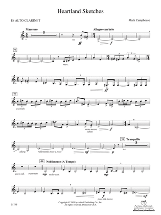 Heartland Sketches: (wp) E-flat Alto Clarinet