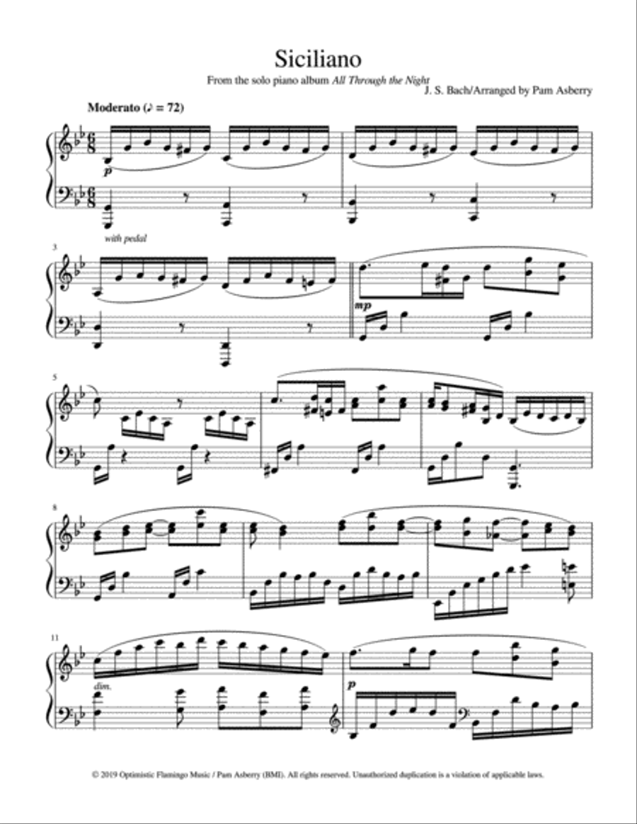 Siciliano Piano Solo scores gallery preview page 1
