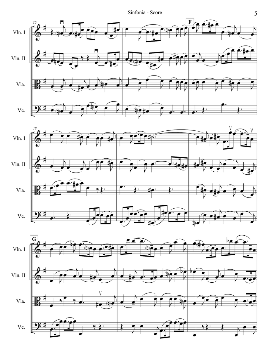 Christmas Oratorio (Sinfonia) for String Quartet String Quartet scores gallery preview page 5