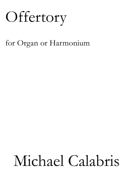 Offertory (for Organ or Harmonium)