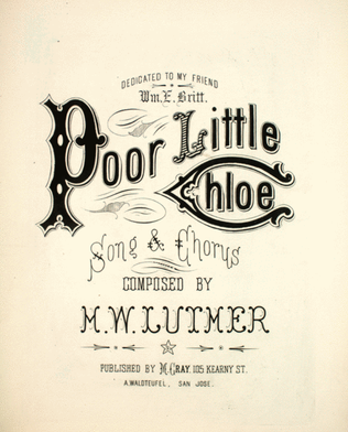Book cover for Poor Little Chloe. Song & Chorus