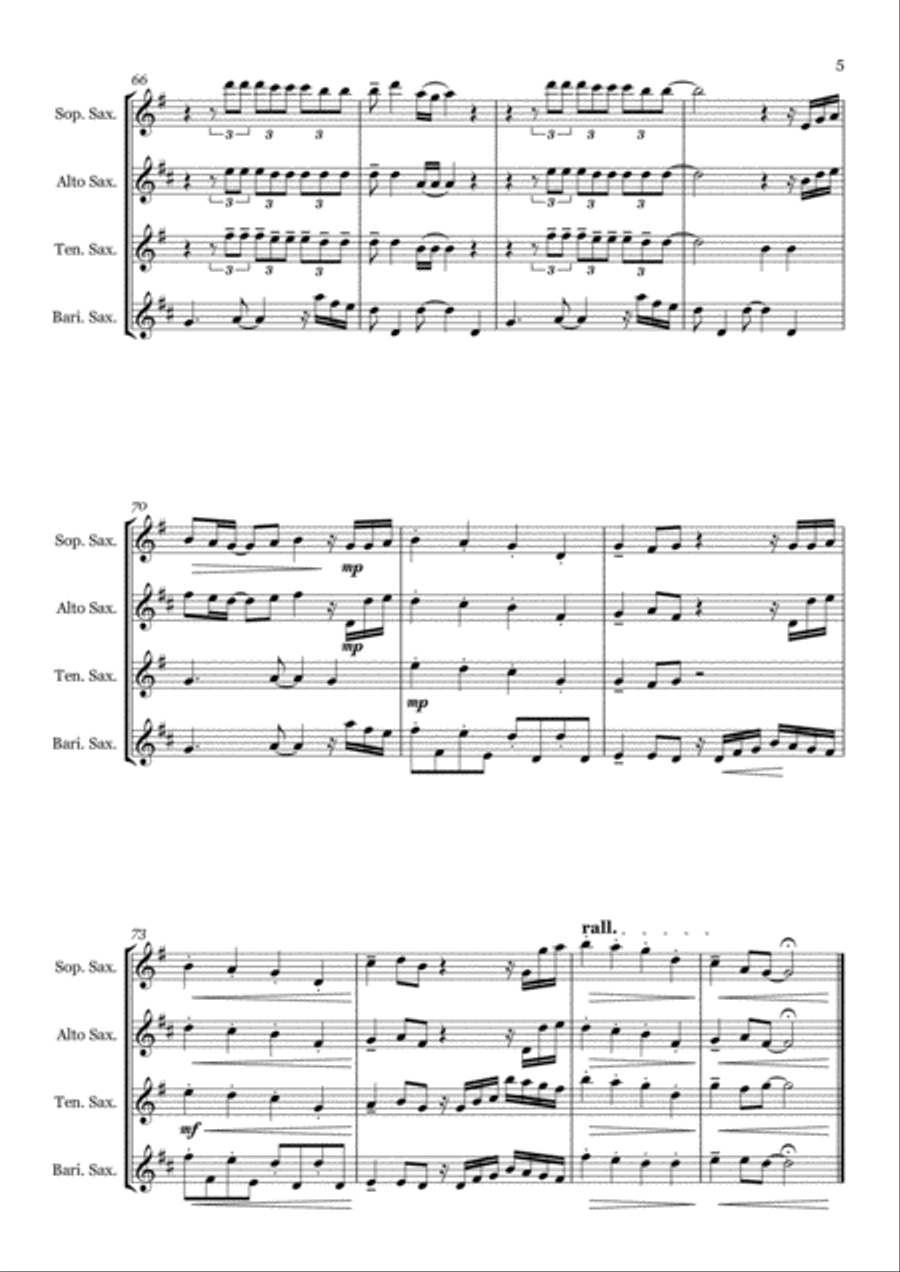 Thinking Out Loud Saxophone Quartet scores gallery preview page 5