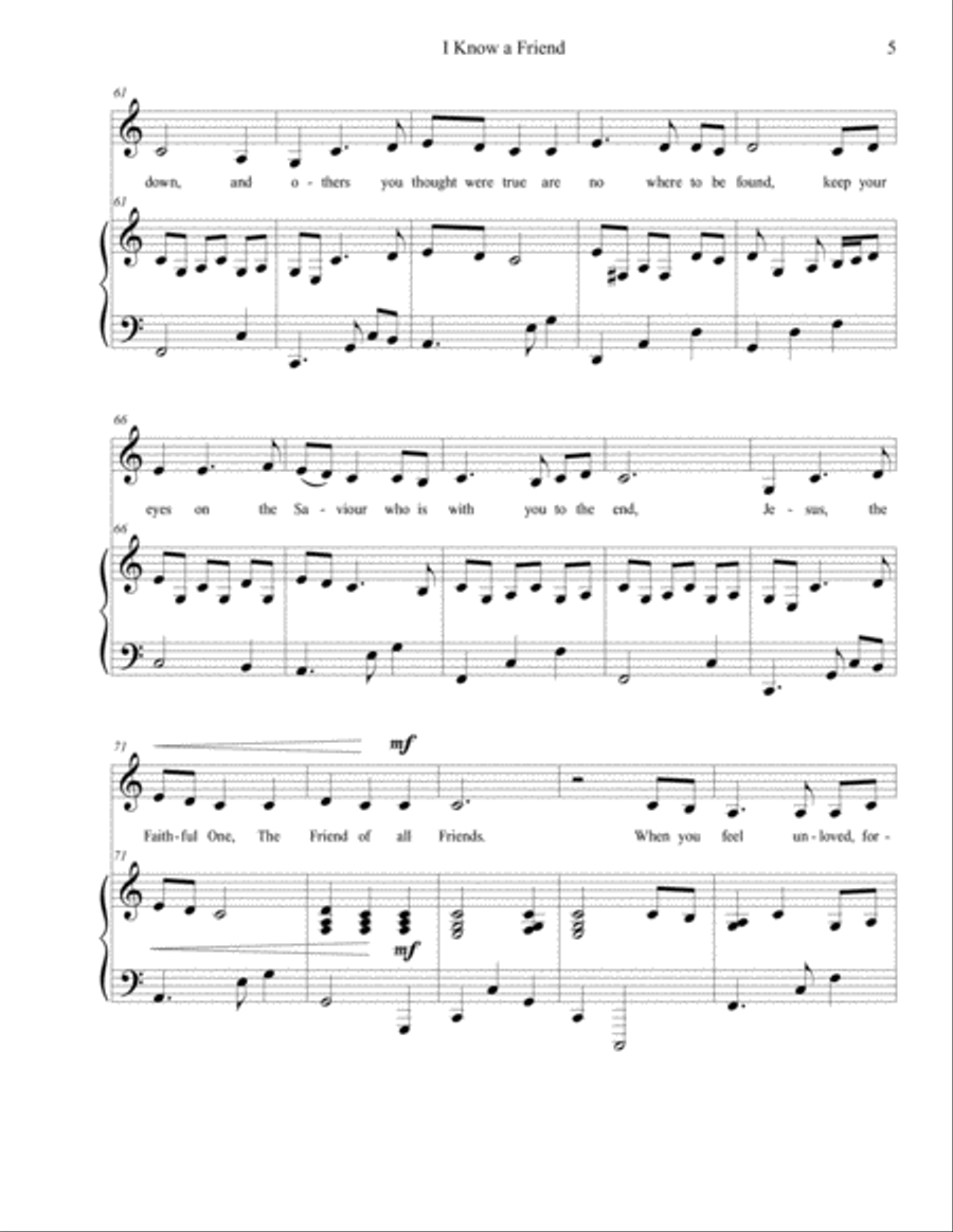 I Know a Friend Small Ensemble scores gallery preview page 5