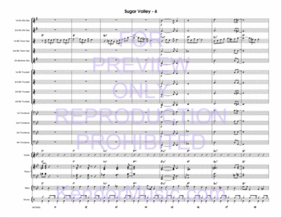Sugar Valley (Full Score) Jazz Ensemble scores gallery preview page 7