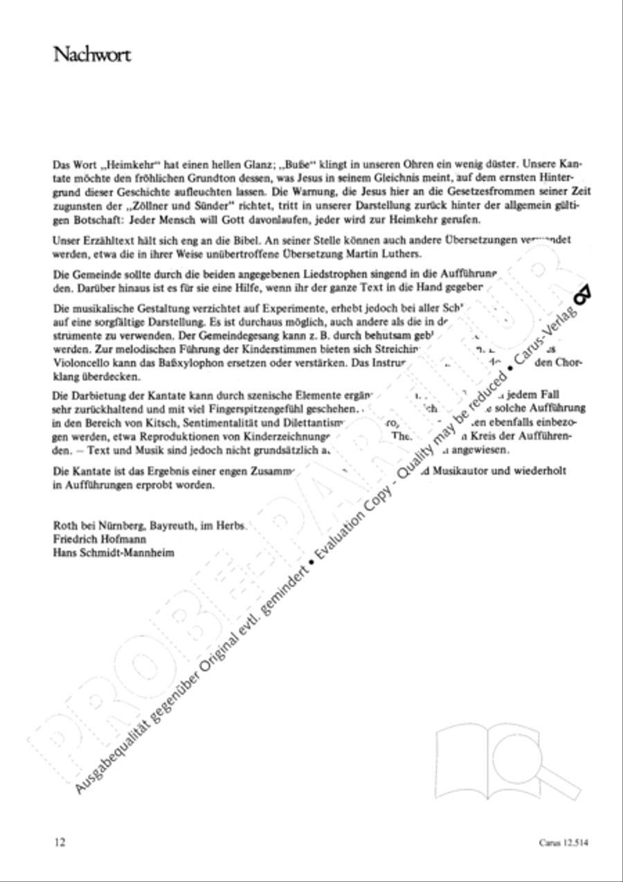 Der Sohn, der wieder heimkehrte 2-Part scores gallery preview page 13